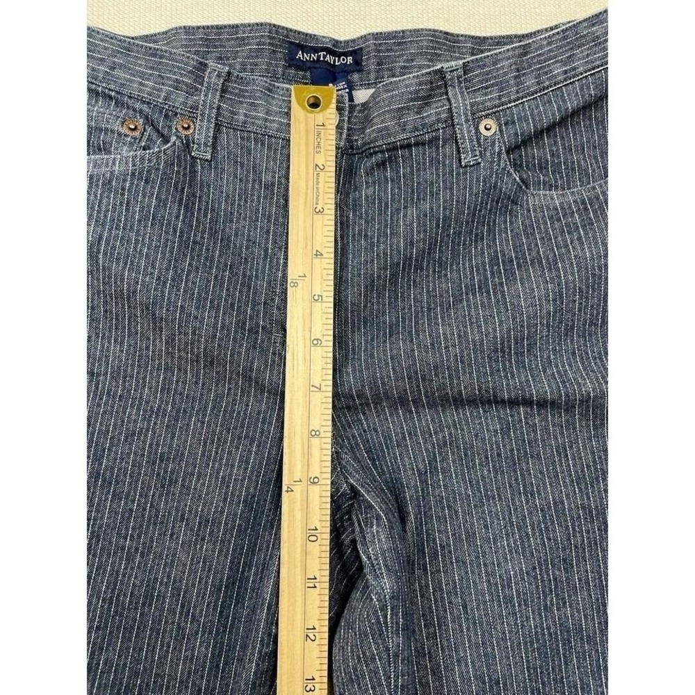 Ann Taylor Women's Jeans Pants Size‎ 6 Stretch Striped 30X29.5 Mid-Rise Straight - Picture 4 of 8